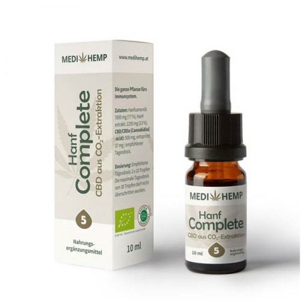 CBD Öl Hanf Complete, Bio, 5% Cannabidiol aus CO2 Extraktion, 10ml