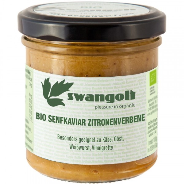 Senfkaviar Zitronenverbene, Bio, vegan, Swangolt Gourmet, 167ml B-Ware