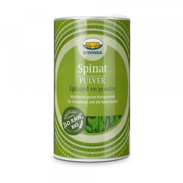 Spinatpulver, Bio, Rohkostqualität, vegan, Govinda, 150g