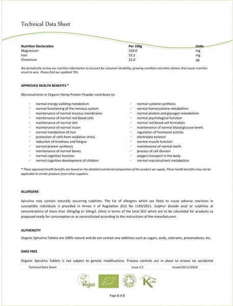 4. Bild von Spirulina Presslinge, Bio, Rohkostqualität, 400g