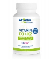 Bild von Vitamin D3 + K2, 5.000 IE D3 + 200 ug Vitamin K2 - MK7, 120 Kapseln