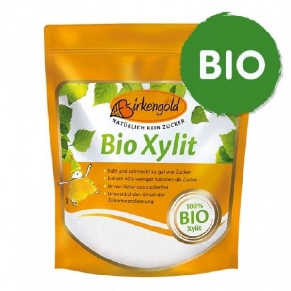 Birkengold Bio Xylit, Birkenzucker, Zuckerersatz, wiederverschließbar 500g