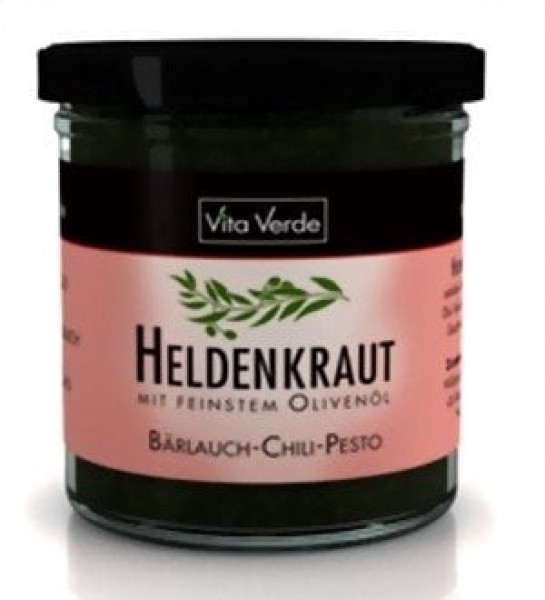 Heldenkraut Bärlauch Chili Pesto, Bio, Rokost, vegan, 165ml