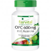 Bild von OPC 600mg mit natürlichem Vitamin C aus Acerola, 90 vegane Kapseln