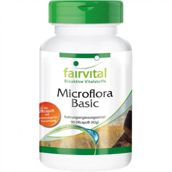 Microflora Basic, Probiotikum mit dem Präbiotikum Inulin, 90 magensaftresitente DRcaps®