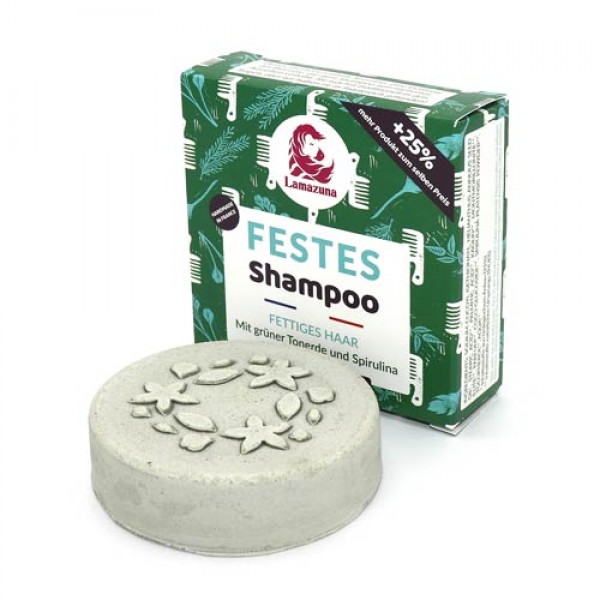 Festes Shampoo mit grüner Tonerde und Spirulina (Fettiges Haar)
