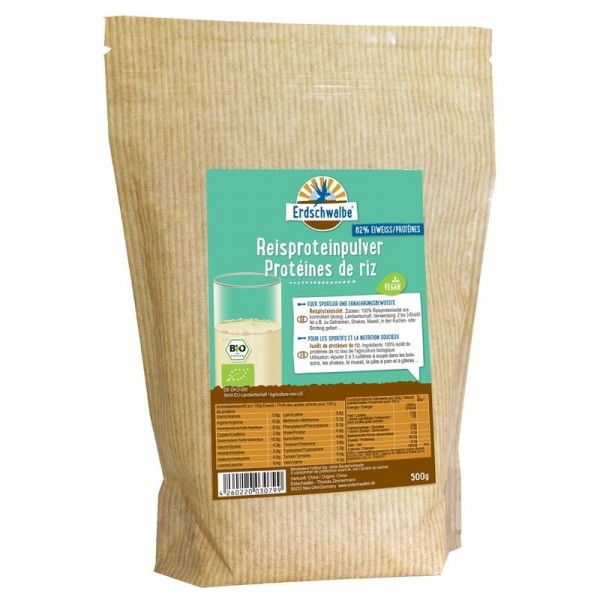 Reisproteinpulver, Bio, Rohkostqualität, vegan, 82% Protein