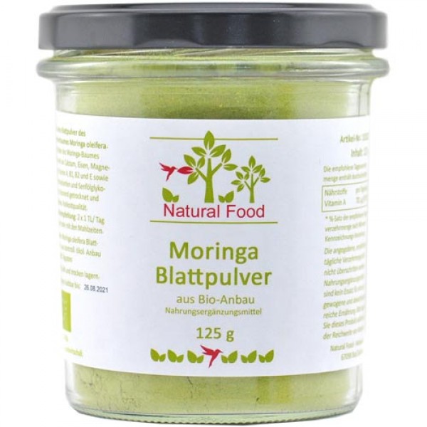 Premium Moringa Blattpulver, Bio, Rohkostqualität, vegan, ab 125g