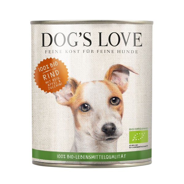 Dogs Love Bio Rind mit Reis, Apfel &amp; Zucchini