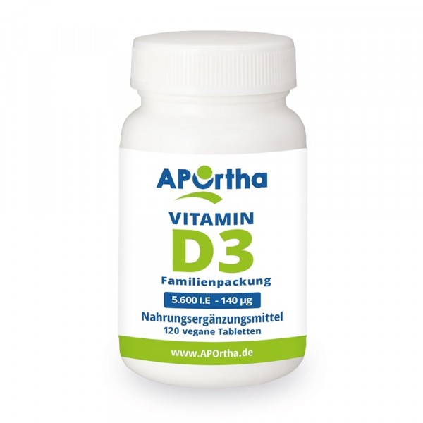 Vitamin D3 5.600 IE, vegan und natürlich, 120 vegane Tabletten B-Ware