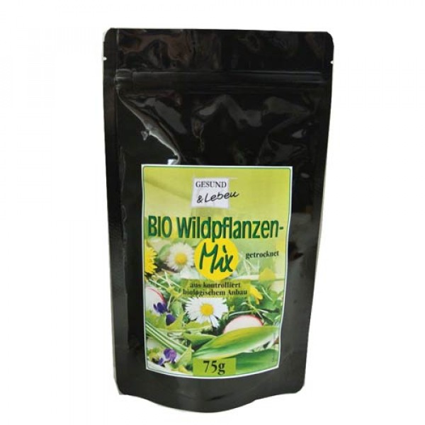 Bio Wildpflanzen Mix, getrocknet, Wildkräuter in Rohkostqualität, 75g