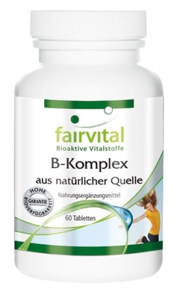 Vitamin B-Komplex aus natürlicher Quelle, vegan, 60 Tabletten