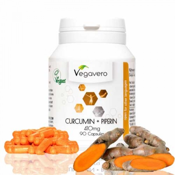 Curcumin + Schwarzer Pfeffer, 510mg, 90 vegane Kapseln
